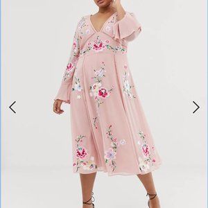 ASOS Embroidered Midi Dress